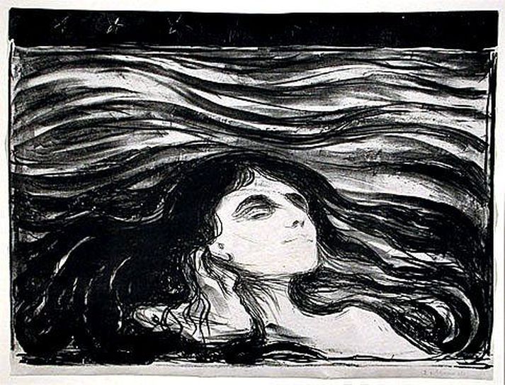 Edvard Munch, Á öldum ástarinnar, 1896, LÍ 740. Mynd/Listasafn Íslands