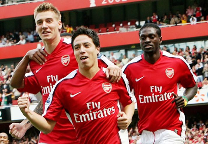 Nicklas Bendtner, Samir Nasri og Emmanuel Adebayor
