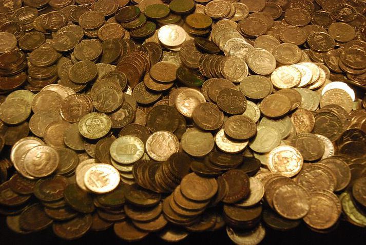 Mynt Ræninginn slapp með um 30.000 danskar krónur, nær allt var í smámynt.