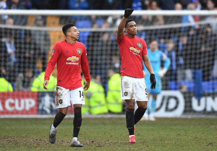 Jesse Lingard og Anthony Martial voru báðir á skotskónum í dag.