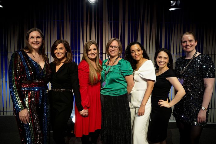 Stjórn Women Tech Iceland: Paula Gould, Ingibjörg Lilja, Þóra Óskarsdóttir, Randi Stebbins, Valenttina Griffin, Alondra Silva Muñoz og Ólöf Kristjánsdóttir.