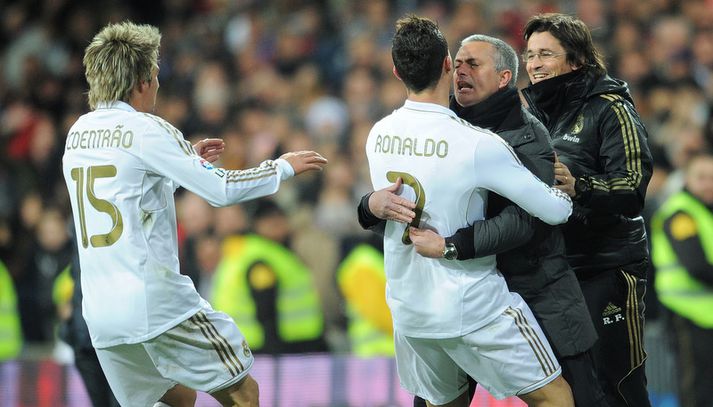 Cristiano Ronaldo og Jose Mourinho.