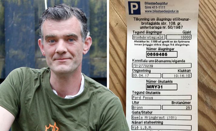 Stefán er ósáttur við dugnaðarforka í stöðumælavarðastétt: Ég keyrði fjóra hringi um sjúkrahúsið og ekkert stæði var laust nema þetta, hálfur upp á eyju en ekki fyrir nokkrum manni.