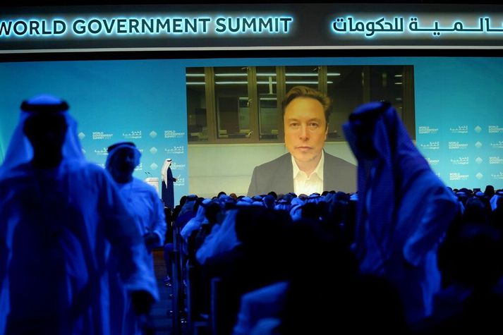 Elon Musk ávarpaði World Government Summit í Dúbaí í morgun.