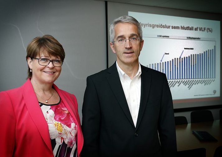 Unnur Gunnarsdóttir, forstjóri FME, og Björn Z. Ásgrímsson kynntu í gær stöðu lífeyrissjóðanna árið 2013.