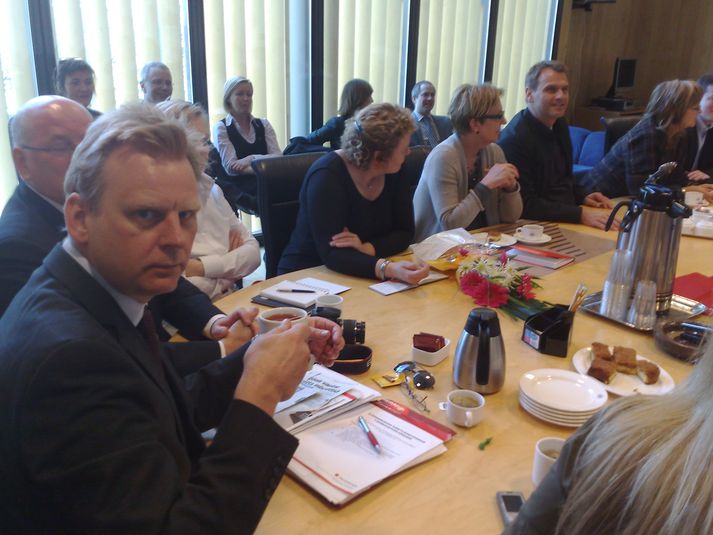 Sigmundur Ernir Rúnarsson er einn af nýjum þingmönnum Samfylkingarinnar. Hann var mættur á þingflokksfund í dag. Mynd/ Pjetur.