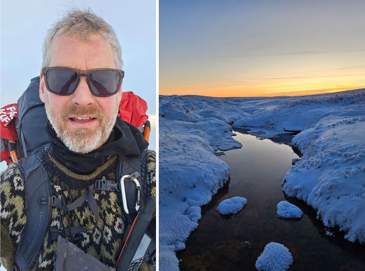 Einar Skúlason kom til byggða í kvöld eftir ellefu daga göngu frá Seyðisfirði.