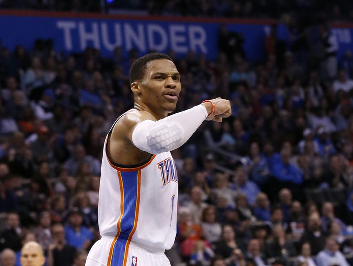 Russell Westbrook í leiknum í nótt.