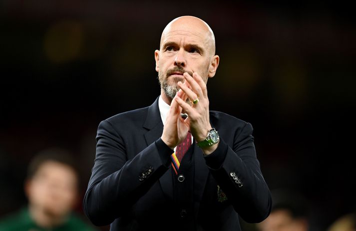 Erik ten Hag ávarpaði stuðningsmenn eftir sigurinn í kvöld.