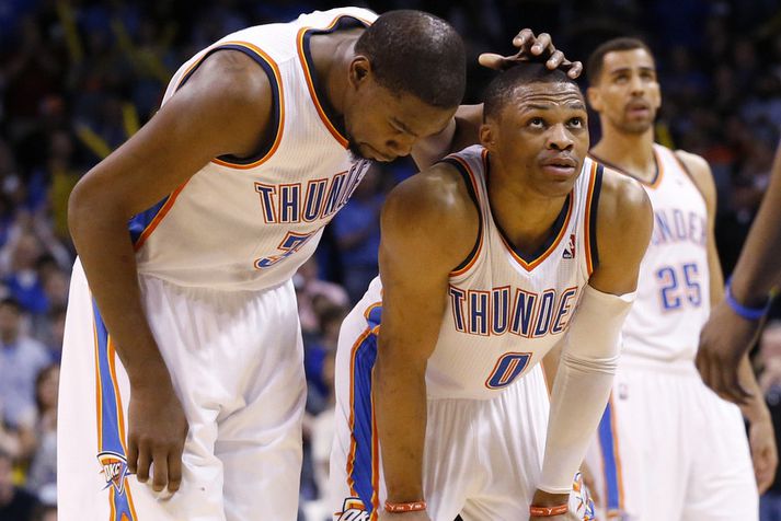 Kevin Durant og Russell Westbrook.