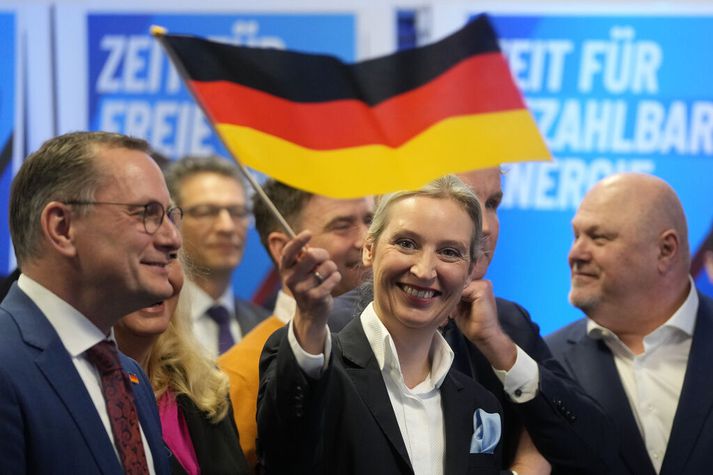 Leiðtogi AfD Alice Weidel hefur sótt verulega á í könnunum í Þýskalandi og nú í sveitarstjórnarkosningum í fjölmennasta sambandslandinu. 