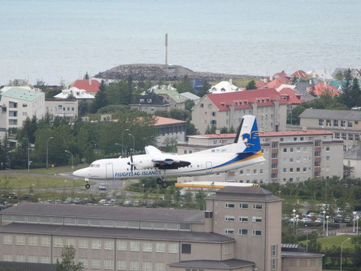 Flogið yfir Reykjavík