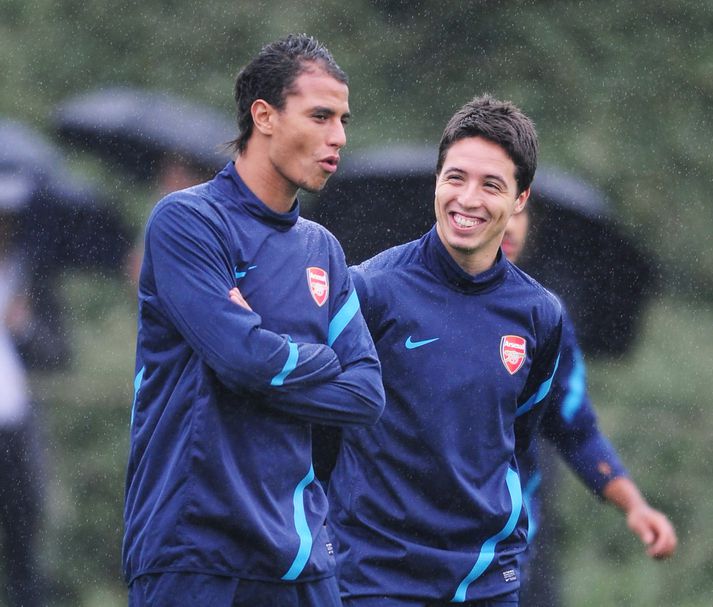 Nasri og Chamakh brostu ekki í gær.