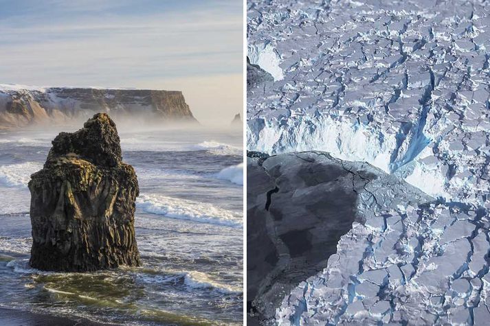 Bráðnun á Suðurskautslandinu hefur meiri áhrif á sjávarstöðu við Ísland en Grænlandsjökull vegna breytinga sem verða á þyngdarsviði íshvelanna við bráðnunina.