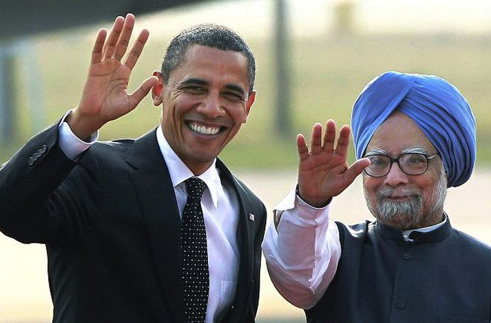 Obama og Singh Forsetar Bandaríkjanna og Indlands hittust í gær.
nordicphotos/AFP