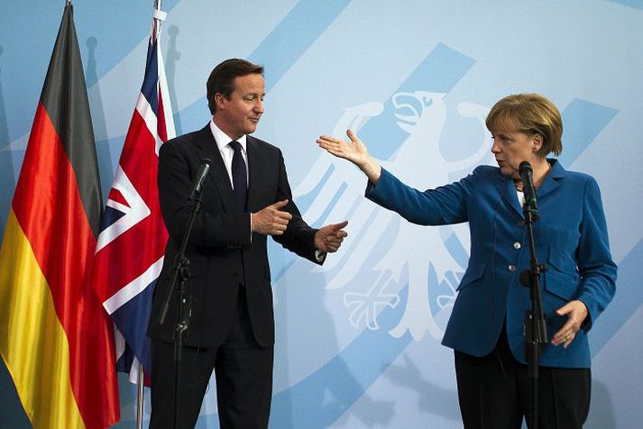 David Cameron, forsætisráðherra Bretlands, og Angela Merkel Þýskalandskanslari.