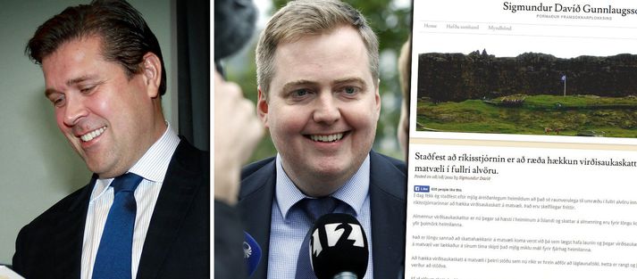 Sigmundur og Bjarni tjáðu sig um virðisaukaskattkerfið á annan hátt þegar þeir voru í stjórnarandstöðu.