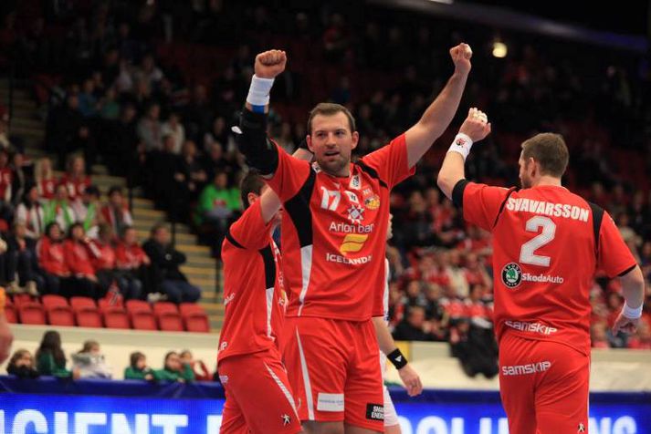 Sverre og félagar fagna í dag. Mynd/Valli