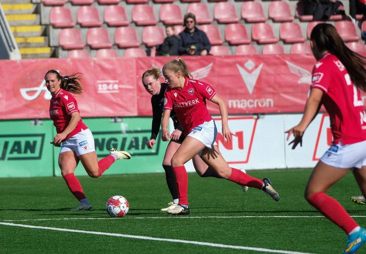 Amanda Andradóttir fór vel af stað síðustu helgi og verður aftur í baráttunni í dag.