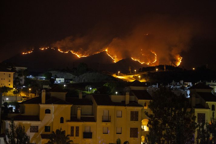 Skógareldar í Sierra Bermeja við Costa del Sol í Andalúsíu í september sl.