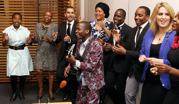 Útskriftarhópurinn flutti tónlistaratriði í tilefni af útskriftinni.