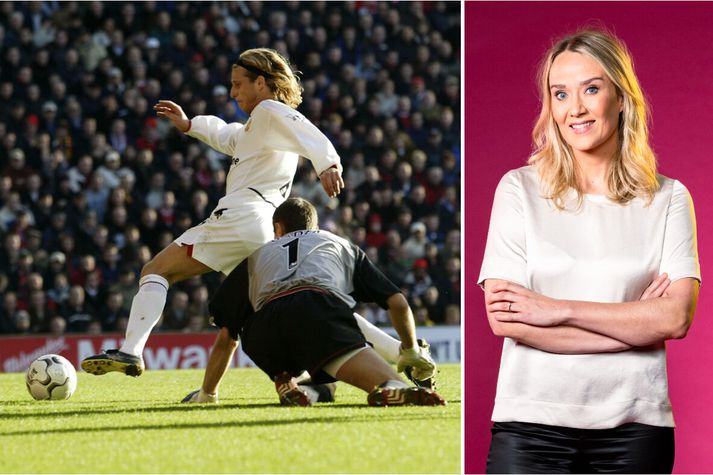 Kristjana átti erfitt með sig í Kop-stúkunni sem trylltur Manchester United stuðningsmaður. Jerzy Dudek gerði agaleg mistök sem veitti Diego Forlán sigurmark á silfurfati.