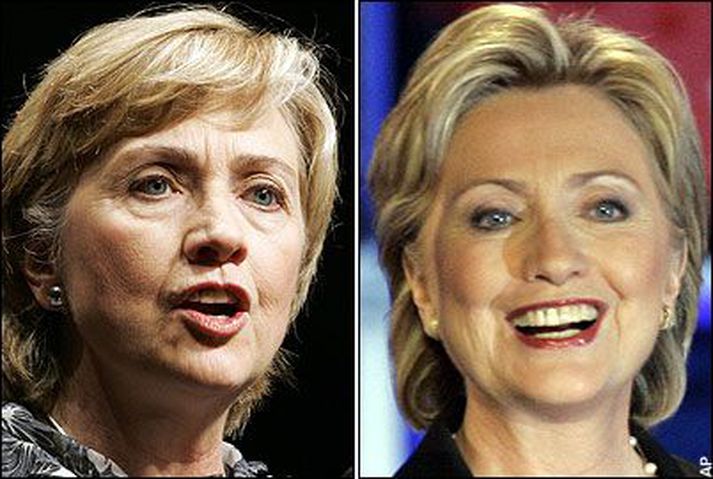 Hillary Clinton árið 2006 og í dag, tveimur árum síðar.