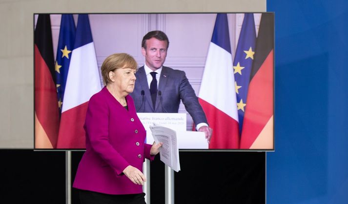 Angela Merkel og Emmanuel Macron.