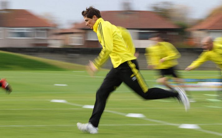 Fernando Torres á æfingu með Liverpool.