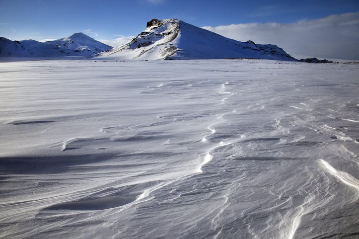 Vélarnar voru rétt vestan við Langjökul þegar þær rákust saman.