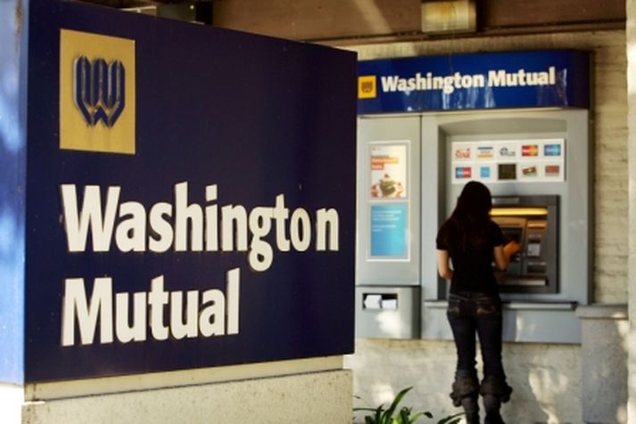 Í einu af útibúum bandaríska bankans Washington Mutual.