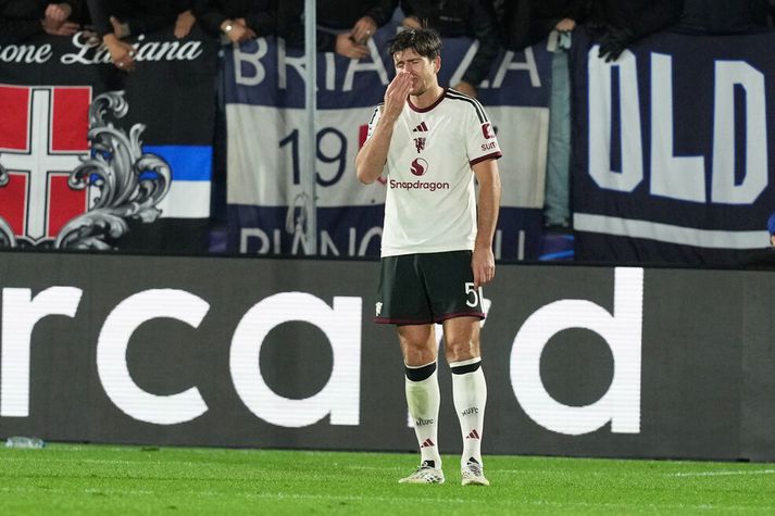 Harry Maguire og félagar í Manchester United fengu skell í Meistaradeildinni í kvöld.