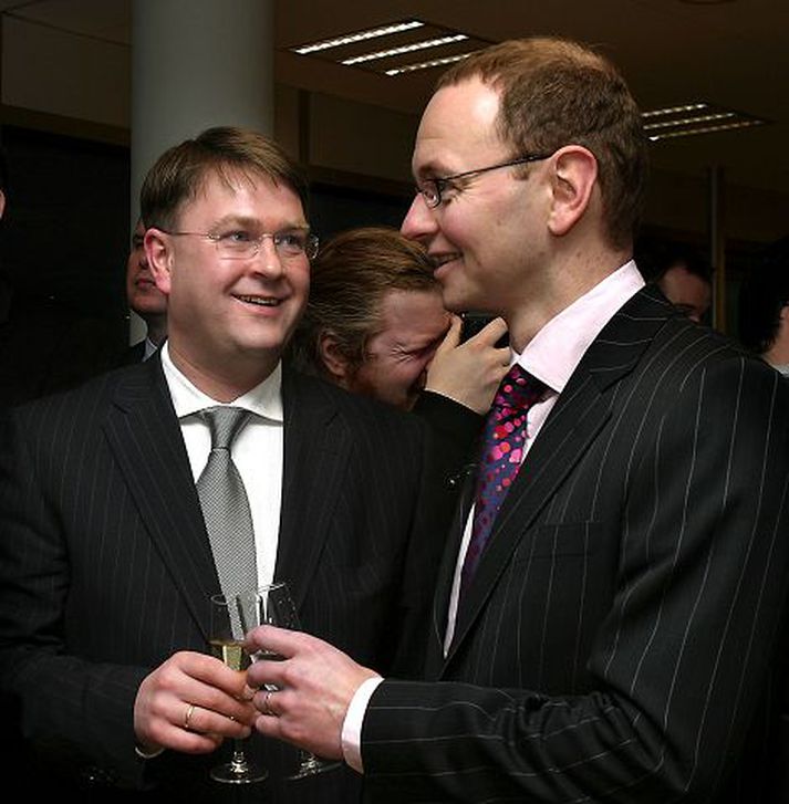 Forsvarsmenn Eimskips Baldur Guðnason forstjóri og Magnús Þorsteinsson stjórnarformaður Eimskips.