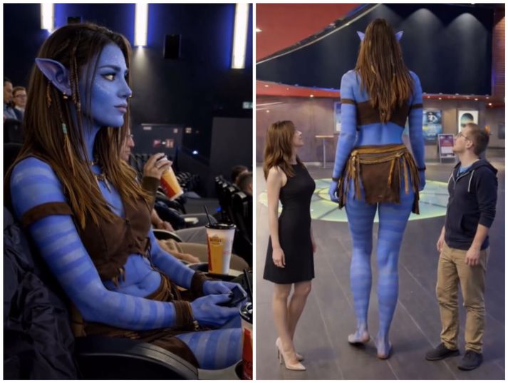 Rússneska körfuboltagoðsögnin Natalia Vieru fær mikla athygli vegna hæðar sinnar, hvað þá þegar hún er orðin blá að lit.