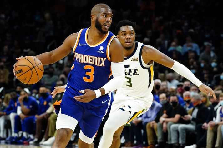 Chris Paul vantaði eitt frákast til að ná þrennu gegn Utah Jazz í nótt og ekki að sjá að aldurinn sé farinn að segja til sín.