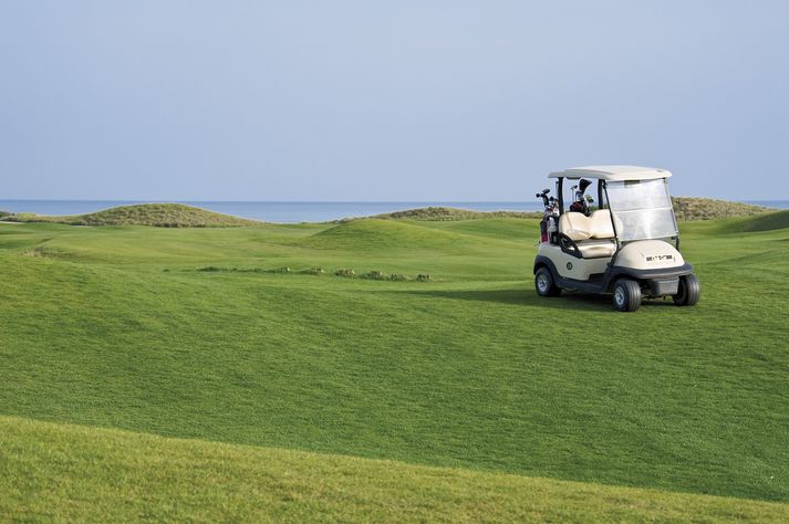 Hjónin voru á golfbílum er slysið varð. Mynd tengist fréttinni ekki beint.