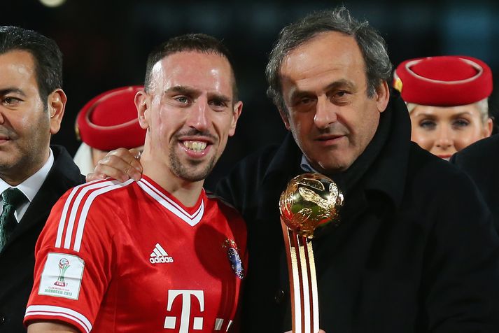 Þegar allt lék í lyndi hjá Platini og Ribery.