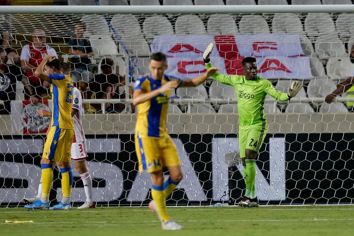 Andre Onana átti góðan leik í marki Ajax gegn APOEL.