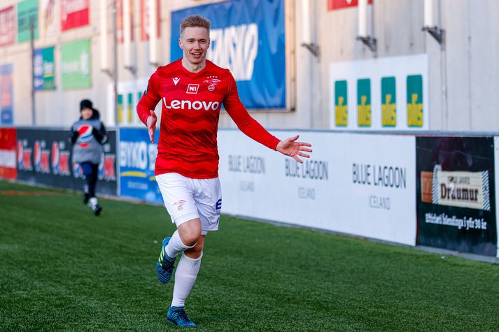 Patrick Pedersen skoraði fyrra mark Vals og lagði það seinna upp.