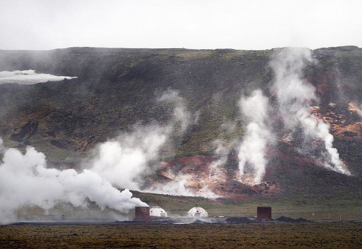 Vélinni var lent við virkjanasvæðið við Hverahlíð, en þar hafa verið settar upp svokallaðar þjónustubrautir.