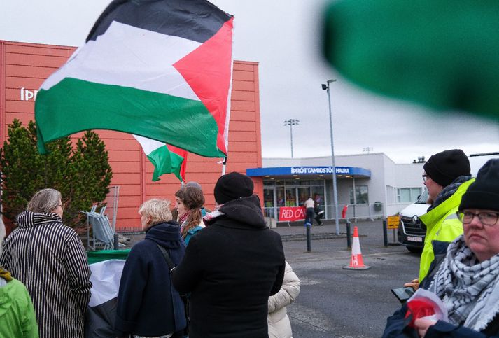 Frá mótmælum íslensks stuðningsfólks Palestínumanna nýlega. Flestir nefna stríðsátök sem helsta vandamál heimsins í nýrri skoðanakönnun.