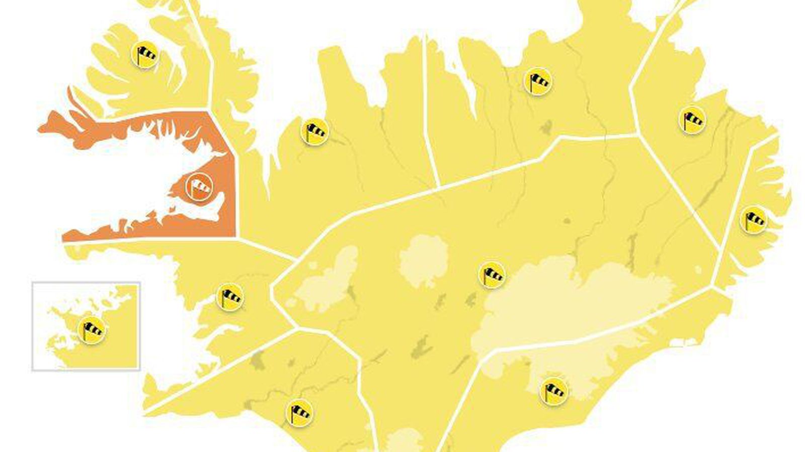 Gul við­vörun gefin út fyrir landið allt
