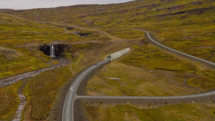 Fjarðarheiðargöng. Fyrirhugaður gangamunni í Seyðisfirði.