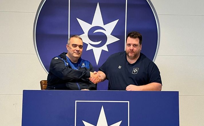 Sigurgeir Jónsson (t.h.) er nýr þjálfari kvennaliðs Stjörnunnar í handbolta.