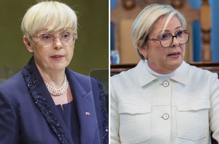 Nataša Pirc Musar, forseti Slóveníu, og Halla Tómasdóttir, forseti Íslands, ræða saman. 