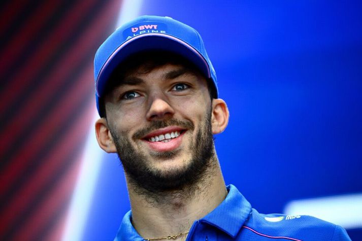 Gasly gat brosað sínu breiðasta í dag.