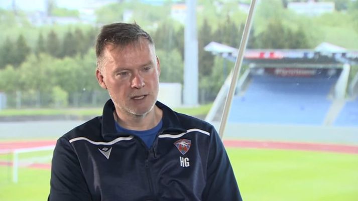 Heimir Guðjónsson var að sjálfsögðu á kynningarfundi KSÍ í Laugardalnum í dag þar sem árleg spá fyrir Íslandsmótið var kynnt.