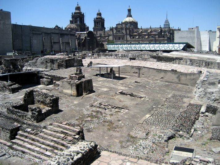Trúarhof Asteka í Tenochtitlán.