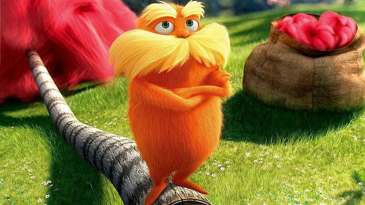 Stórleikarinn Danny DeVito ljáir appelsínugula og einkennilega skógarverðinum Lorax rödd sína í Dr. Seuss-myndinni The Lorax.