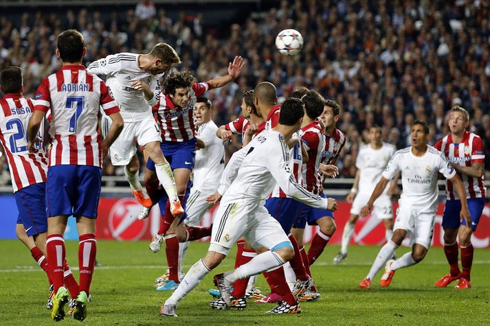 Sergio Ramos jafnar hér á síðustu stund í úrslitaleiknum 2014.